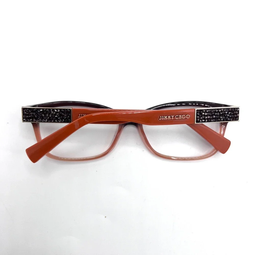 Jimmy Choo JC110 53-15-135 Burgundy Peach Ombre Crystal Eyeglasses Frames Only